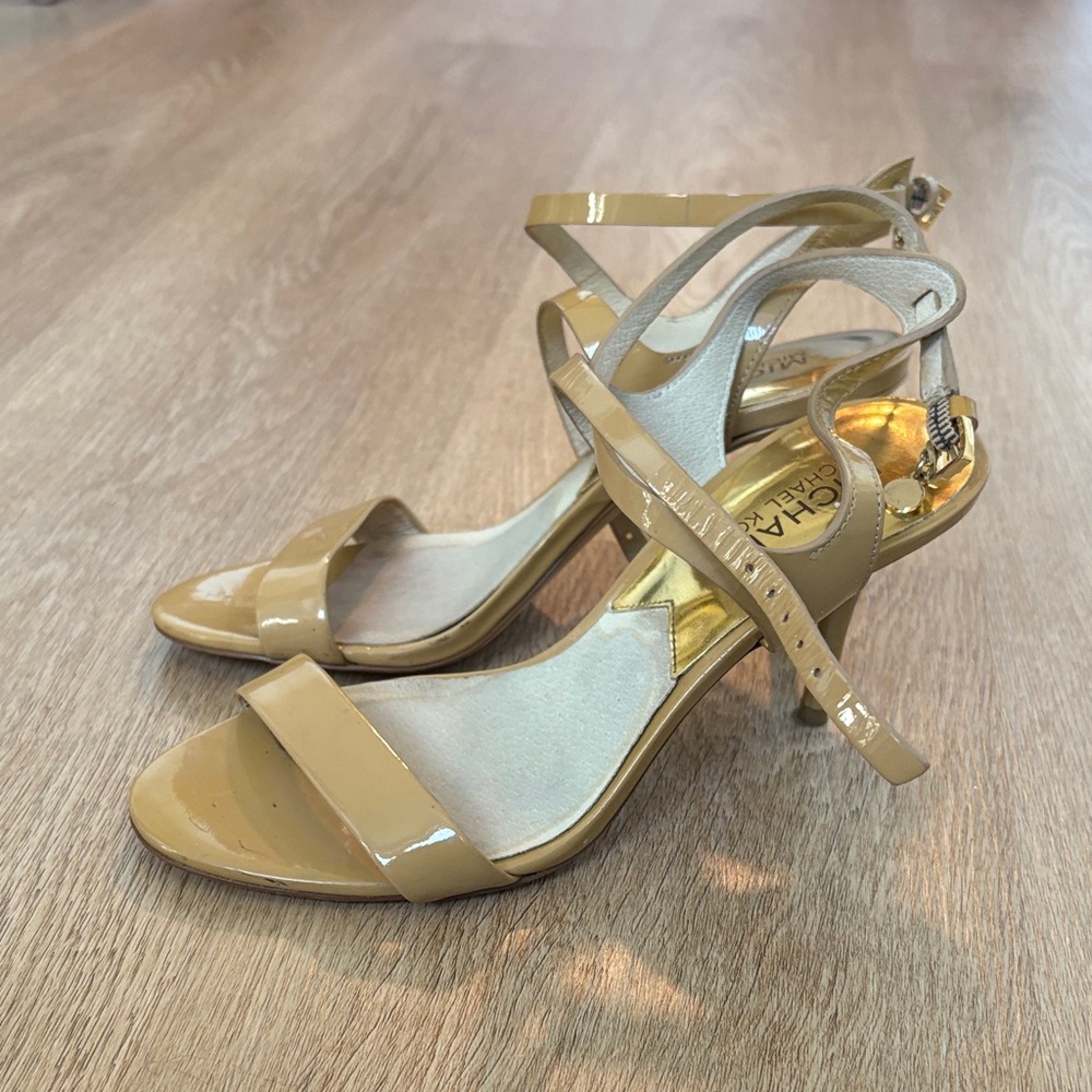 Michael Kors Gold and Tan Strappy Heels